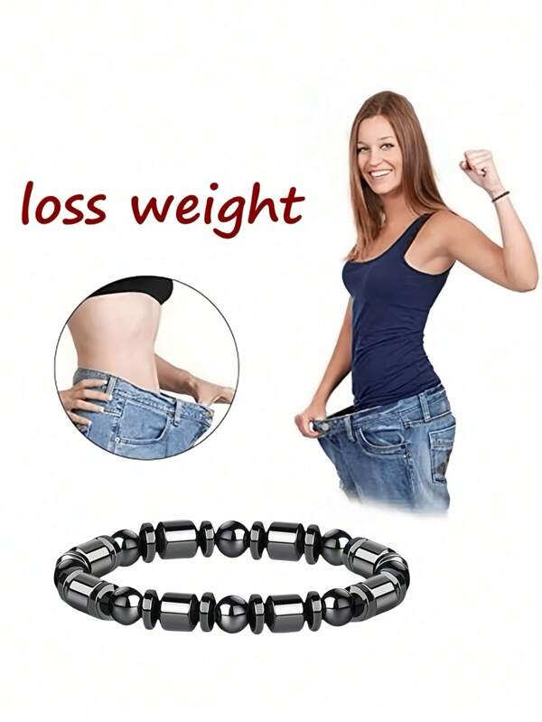 Conjunto de 1 pulseira de terapia magnética e tornozeleira, adequada para meninos e meninas, pulseira de terapia magnética para perda de peso, pulseira auxiliar para treinamento de perda de peso e ioga, tornozeleira