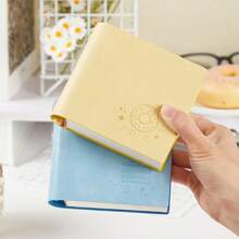 1 taccuino portatile tascabile quadrato - copertina in finta pelle impermeabile spessa, tonalità marroni, design compatto per viaggi e uso quotidiano, stile minimalista elegante, quaderno per ufficio, scuola o regalo, portapenne per cancelleria scolastica, ritorno a scuola