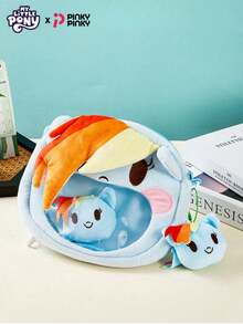 MY LITTLE PONY 女孩背包带独角兽毛绒包，透明书包，斜挎包独角兽单肩包轻便可折叠，适合圣诞节礼物，适合年轻学生和女性