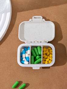 可定制便携式迷你分格小型收纳盒圆形椭圆形塑料药盒多格多功能药箱药品收纳盒便携式密封药盒旅行药盒迷你随身药丸收纳盒防水防潮旅行药品收纳盒周用药盒药盒分配器口袋药盒适用于户外露营徒步钓鱼防潮登山 - 彩色 - 查看 6