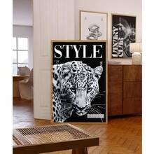 Tranh treo tường họa tiết da báo 1/3, tranh vẽ trên vải canvas hình quả bóng số 8 may mắn, tranh poster màu hồng nữ tính, tranh trang trí thanh lịch phù hợp cho phòng ngủ, phòng khách hoặc ký túc xá, quà tặng cho phái nữ, không bao gồm khung. - Nhiều màu - Xem 3