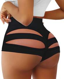 Cut Out Yoga Shorts Booty Butt Lifting Scrunch Shorts High Waisted Workout Gym Active Hot PantsA Valentine's Day F2JN - 1號橘子 - 查看 2