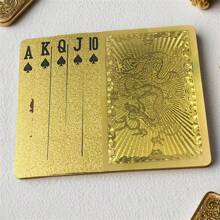 1 Set Matte Golden Dragon PVC Waterproof Durable Playing Cards, Suitable For Celebration Events Such As Valentine's Day, Thanksgiving, Christmas, Halloween, New Year