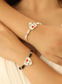 ATLVXJL 2 pièces Ensemble de bracelets lumineux pour couples "J'AIME MON PETIT AMI" et "J'AIME MA PETITE AMIE", ensemble de bijoux de mode décontractée, cadeau pour les couples, convient pour un port quotidien et les jours fériés (Saint-Valentin, Halloween)