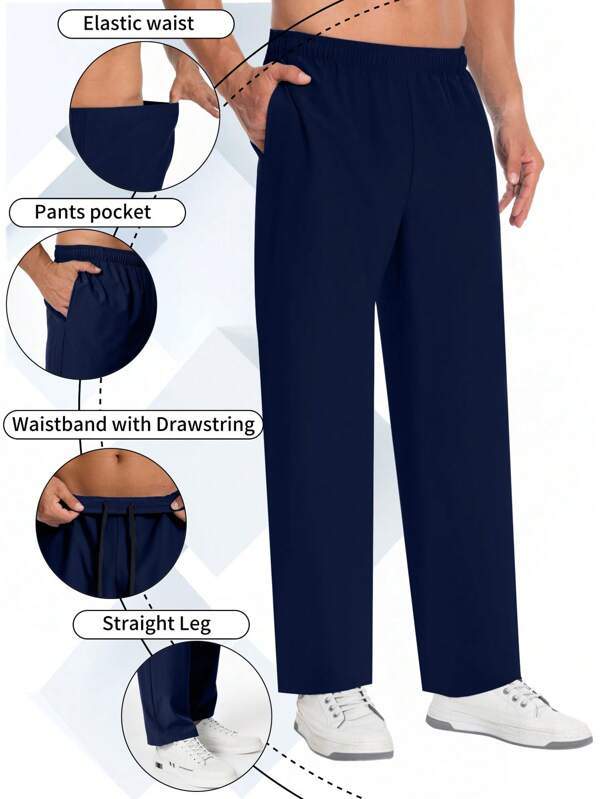 Pantalon cargo pour homme à taille élastique avec cordon de serrage, taille élastique avec poches, pantalon de travail séchage rapide