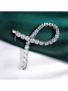 MDFUN 14K White Gold Plated 6mm Cubic Zirconia Classic Tennis Bracelet | Men's White Gold Bracelet