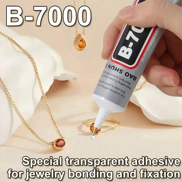 B-7000Transparent Needle-Tip Craft Glue For Rhinestones, Nail Art, Jewelry & Fabric – Non-Clogging Multi-Purpose Adhesive For Shoes, Phone DIY, Accessories, Clothes, Crafts