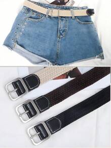 ‌2025 New Stylish Canvas Braided Belt‌ – ‌Adjustable Elastic Waistband‌ | ‌Unisex Black/Beige/Grey‌ | ‌Summer Travel Essential‌ | ‌Jeans & Skirts Accessory‌ | ‌Ins-Worthy Outfits/Gift Summer, School