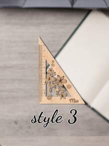 School Is Starting! Customized Wooden Children's Triangular Rulers, Teacher's Vector Graphics, Customized Name Triangular Rulers. On The First Day Of School, School Supplies, Children's Gifts, Unicorn Patterns, Rocket Patterns, Hot Air Balloon Patterns, Wooden Rulers, Suitable For Boys And Girls, Essential School Supplies., School Supplies,Back To School