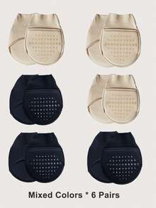 1/6/12 pares de calcetines antideslizantes para mujer, calcetines invisibles sin mostrar el tobillo, calcetines ocultos de corte bajo sin mostrar, adecuados para zapatos de tacón alto o uso diario - Multicolor - Ver 22