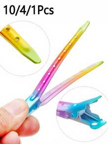 10 Stücke Metall Farbklammern ohne Nähte, bunte große Make-up und Gesichtswäsche Seitenklemmen, kissen-förmige Haarstyling-Haarspangen, Friseurwerkzeuge, Pony-Clips, Lockenwickler-Clips, Haraccessoires für Frauen, beliebte Pony-Clips geeignet für Friseursalons, und Heimgebrauch, flache Krallenklemmen, Haarspangen, Haarklammern
