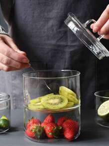 1pc High Borosilicate Glass Bowl With Lid, Transparent Food Storage Container For Fruit, Candy, Snack, Salad, Kids