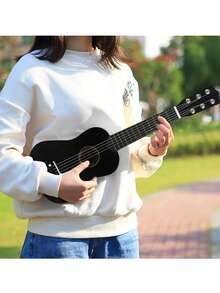Ukelele para pequeña guitarra tocable iluminación instrumento musical - Negro - Ver 2