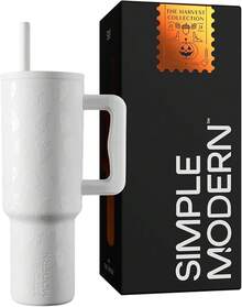 - Vaso de Halloween de 40 onzas con asa y tapa de popote, a prueba de fugas, botella de agua de acero inoxidable aislada, de viaje, regalos para mujeres, hombres, él, ella, firma - Halloween: fantasmas lindos - Ver 2