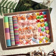 190pcs Women Hair Scrunchies, Hair Ties, Disposable Hair Rings, Hair Accessories Set, Suitable For Casual And Decoration, Claw Clips