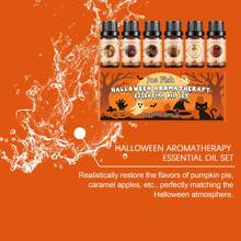 Set de aceites esenciales de aromaterapia de Halloween, caja de regalo de aceites de fragancia para DIY de difusión de aromaterapia doméstica