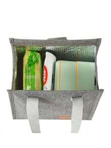 1pc Large Capacity Lunch Bag, Insulated Thermal Tote Bag, Fashion Bento Box Carrier, High Quality Meal Bag - Multicolor - View 7