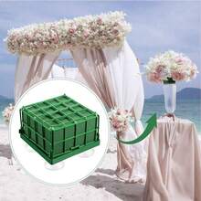 3/4/6/12 Pack Square Foam Flower Cage Hanging Boxes SDurable Floral Foam Cage Block Stand Reusable Wet Floral Blocks Cage With Suction Cups For Home Birthday Party Wedding Themed Party Flower Arrangements Table Decorations Wedding Car Decorations - Green - View 9