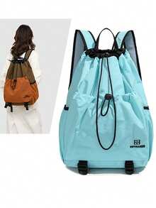 The Adjustable Drawstring And Double-Shoulder Strap Backpack For Men, Suitable For Commuting And Outdoor Activities, Featuring A Fashionable And Waterproof Design For Mountain And Tennis, Perfect For Outdoor Camping And Leisure Activities., School Backpack - View 9