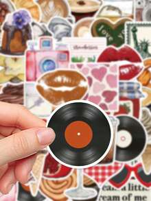 50pcs Pinterest Inspired Aesthetic Stickers Scrapbook Luggage Laptop Room Decor Diy Doodle Stickers, School Supplies,Back To School