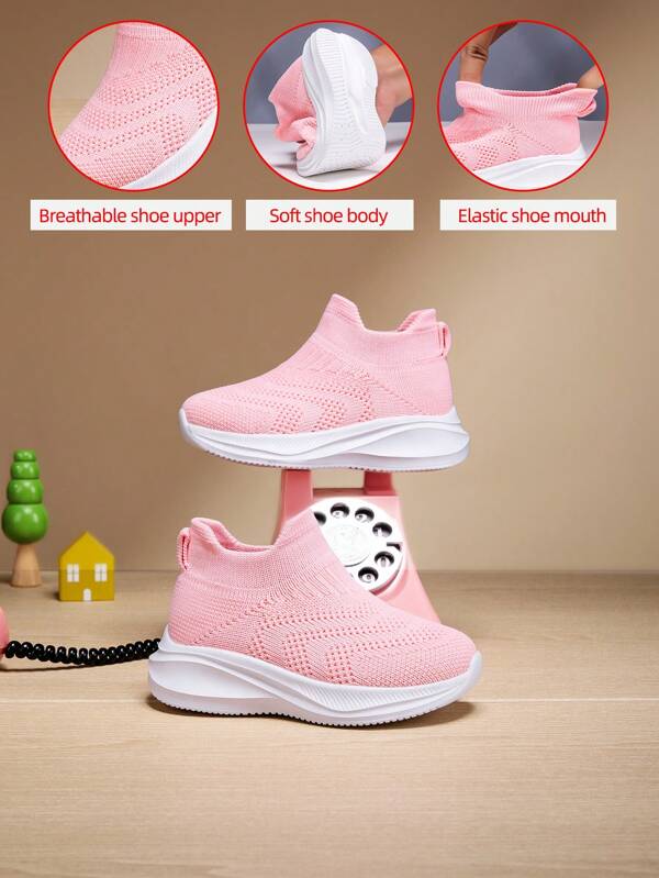 2025 New Kids/Toddlers Fashion Casual Cute Non-Slip Comfortable Soft Breathable Mesh Slip On Outdoor & Indoor Walking, Running, Baby Stepping Sneakers