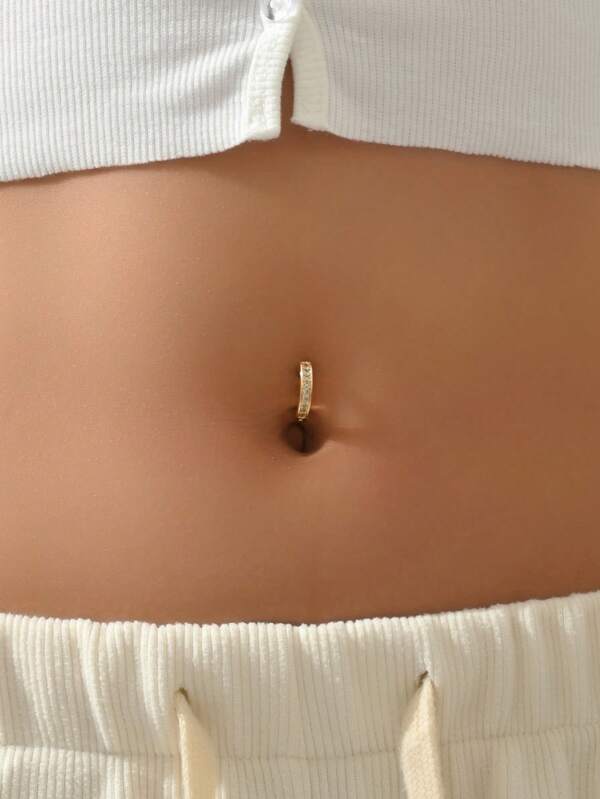 1 pieza Anillo de ombligo con circonita cúbica sexy para mujeres