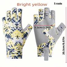 Wear-Resistant Anti-Slip Sunscreen Sweat Breathable Anti-Slip Anti-Spike Tiger Outdoor Fishing Equipment Half-Finger Sea Fishing Fishing Gloves Summer Sunscreen Ice Silk Fishing Gloves Outdoor Sports