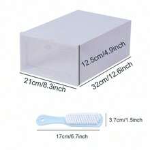 The 12 White Plastic Shoe Storage Box Drawers Are Stackable, Collapsible, And Highly Durable, Making Them An Excellent Choice For Efficient Organization. - White - View 3