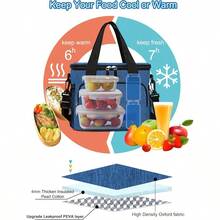 Local Shipping-Femuar Reusable Lunch Box For Men/Women - Insulated Lunch Bag Leakproof Lunchbox For Work Office Picnic Beach - Freezable Lunch Cooler Bag With Adjustable Shoulder Strap - Black - 4-Màu xanh - Xem 4