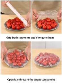 50/100/200 buc folie de plastic de unică folosință, folie alimentară rezistentă la rupere îngroșată din PE, potrivită pentru farfurii de fructe de uz casnic, farfurii de cină, boluri, legume, diverse bucăți de fructe