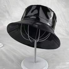Reversible Bucket Hat For Women, Cute Beach Fisherman Style - Pu Leather Black - View 6