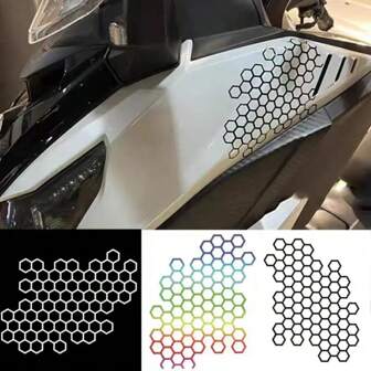 1pc Motorcycle Sticker, Personalized Honeycomb Pattern Electric Bike/Car Body Decal Sticker
