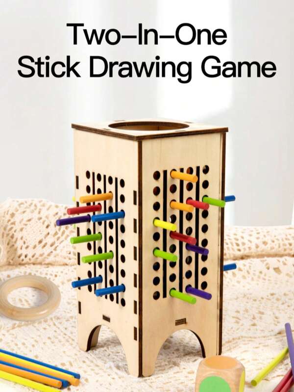 Wooden Board Game, 30 Colorful Wooden Sticks Dice Game Math Educational Toys For 3 4 5 6 Years Old, Fine Motor Skills Toys & Counting Toy Family Game Travel Toys Gifts For Kids