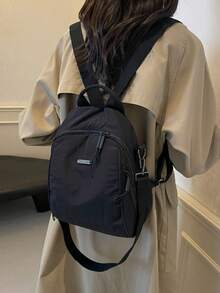 1pc Women's Backpack, Large Capacity Minimalist Fashion Sports Outdoor Backpack, Handbag, Shoulder Bag, Travel Bag, Mountaineering Backpack, Multi-Zipper Bag, Portable Multi-Function Casual Backpack, High-Grade Luggage, School Supplies, School Backpack, School Bag, Backpack For School, Back To School Backpack, School Bookbag, Backpack School, Lightweight, Suitable For Teen Girls Women College Students, Rookies & White-Collar Workers, Perfect For Back To School, First Day Of School, College