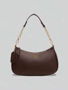 1 PC Brown Lychee-Patterned Portable Commuter Bag, Versatile For Travel Women's Bags,Multifunctional And Large Capacity Fashionable And Casual Large Capacity Portable Zipper Shoulder Bag Underarm Bag,Storage For Travel Cosmetics, Cell Phones, Keys, And Sanitary Napkins,Suitable For Earphones, Chargers, Lipstick, Cosmetics, Perfume, Skin Care And Beauty Products, Student Supplies, Keys, Holiday Gifts - màu nâu - Xem 10