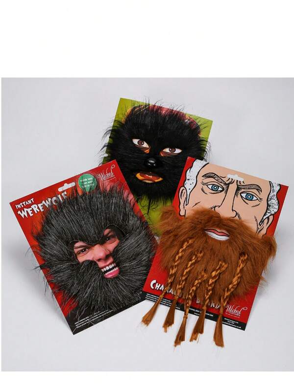 1 pièce Moustache et sourcils faux réalistes, accessoire de barbe pour soirée costumée, fournitures de fête, festival de vacances