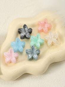 7 pezzi/set Fermagli per capelli a fiore mini in acrilico con stampa tie-dye e marmorizzata per donne, accessori per capelli eleganti e alla moda, adatti per outfit primaverili/estivi, spiaggia/viaggio/Hawaii, utilizzo quotidiano, fermagli a claw stile boho