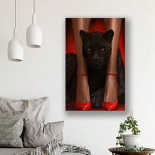 Framed [1pc  Art Poster] 1pc Wall Art, Red High Heels Hottie And Leopard Wrapped Canvas Prints Poster, Birthday Party Decor, Mother's Day New Year Easter Gift, Home Living Room Office Wall Decor, Perfect Gift And Home Decoration,Pictures,Cuadros Para La Sala,Dom Decor,Room Decor,Bathroom Decor,Made In The USA Products,Living Room Decor - Framed - View 5