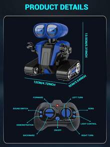 1pc RC Robot Toy With LED Eyes, Flexible Head & Arms, Interactive Walking, Dancing & Music Playing Robot Toy, Christmas, Halloween, Easter Gift For Boys & Girls Over 3 Years Old