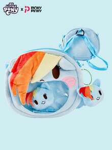 MY LITTLE PONY 女孩背包带独角兽毛绒包，透明书包，斜挎包独角兽单肩包轻便可折叠，适合圣诞节礼物，适合年轻学生和女性