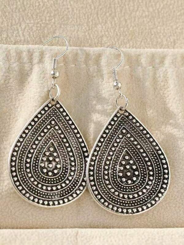 1 Pair Fashionable Water Drop Design Dangle Earrings, Elegant For Parties And Dates
