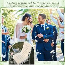 Reserved Signs For Wedding Reserved Memorial Wedding Chair Sign With Love From Heaven Cotton Linen 15 X 50 Inch Save A Seat For Someone In Heaven Seating Decoration(White,Simple) - White - View 6