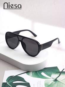 1pc Women's Fashion Pilot Frameless Glasses, Classic Glasses, Solid Color Boho PC (Polycarbonate) Glasses, Suitable For All Seasons