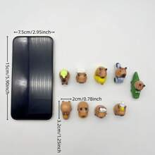 1pc/9pcs Handmade Capybara Decoration, Versatile Mini Landscape Doll, Q-Version Figurine, Desktop Ornament, Car Decor, Party Favor, Birthday Gift, Holiday Present, Suitable As Small Gift Doll