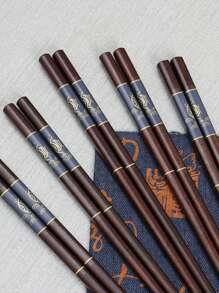 Wooden Japanese-Style Goldfish Home Chopsticks, Chinese Original Wood Sushi Chopsticks, Anti-Slip And Anti-Mildew,School Supplies