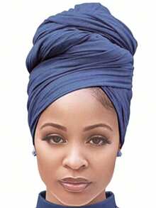 1/2pcs Head Wraps For Women Large Headband Turban Scarf For Black Hair Band African Stretch Jersey Turban Hair Band - Scarf - View 7