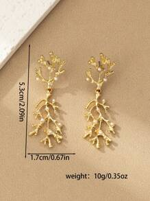 1 Pair Minimalist Fashion Pearl & Coral Inspired Women Earrings