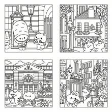 1pc CUTE LONDON Cute Illustration Coloring Book, Puzzle Stress Relief, Adult Coloring Book, Street Shopping In London, Taking Photos And Other Pictures, The Pattern Is Exhaust And The Lines Are Clear, Coloring Book, Graduation Season, Children's Birthday Gift School Supplies,Back To School