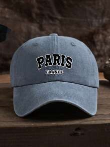 1pc Unisex Outdoor Casual Fashion PARIS Print Slogan Soft Adjustable Size Baseball Cap, Suitable For Daily Wear