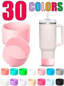 1/2/3pcs Silicone Protective Sleeve, Fits All Water Bottles With Bottom Width 2.83-2.95 Inches, Suitable For 12oz And 24oz Bottles, 5/10/20pcs Cup Protector Sleeve, Suitable For Daily Life, Travel, Family Gatherings, Parties, Waterproof, Anti-Drop, Anti-Scratch, Great Gift For Women, Christmas Gift, Stocking Stuffer - Multicolor - View 3